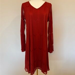 Elegant Red Long Sleeve Dress
